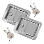 Stainless Steel RV Door Latch Anti-Theft Paddle Lock 2 Keys