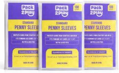 Standard Soft Card Sleeves – Pack2Play Penny Sleeves for Trading Cards Compatible with Sports and TCG Cards (3 Pack)