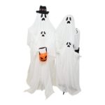 Standing Ghost Family Decoration White