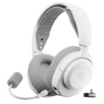 SteelSeries Arctis Nova 3P Wireless – PS5 Headset & PC Gaming Headset – 40 HR Battery fast charging – Switch Compatible – 2.4GHz/BT- White