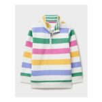Stripe Half Zip Sweat in Rainbow