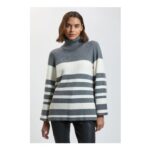 Striped Split Hem Knit Jumper