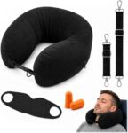 Stuffable U-Shaped Neck Travel Pillow,Fillable Clothes Storage Neck Cushion