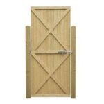 Sturdy Flat-Top Pine Wood Garden Gate with Steel Deadbolt – 2 Sizes