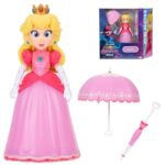 Super Mario The Galaxy Movie Princess Peach Figurine with Open & Closed Parasol Accessory