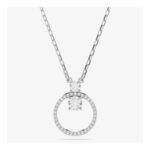 Swarovski Constella Rhodium Plated White Circle Necklace