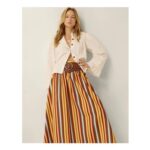 Sydney Stripe Midi Skirt Yellow