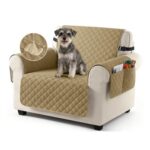 TAOCOCO 1-Seater Waterproof Sofa Cover with Pockets, Honey Sand