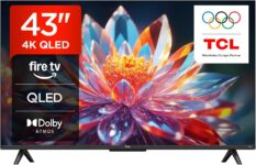 TCL 43T6C-UK 43 Inch QLED 4K HDR TV, Fire TV (Smart TV with Dolby Vision & Atmos, HDR10, Press & Ask Alexa