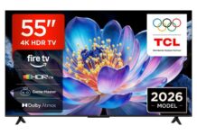 TCL 55V6D-UK 55 Inch 4K HDR, Fire TV, HDR10, Dolby Atmos, DTS:X, Game Master, Motion Clarity, AirPlay 2, Press & Ask Alexa (2026 New Model)
