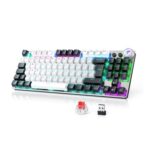 TECURS 80% Mechanical Gaming Keyboard Wireless Red Switch Tri-Mode