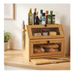 TOQUE 33L Bamboo Bread Bin With Cutting Board, Free P&P Clubcard Price