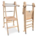 TP Toys Active-Tots Helper Tower Folding Step Stool for Toddlers and Kids, Foldable Standing Tower for Kitchen