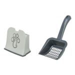 TRIXIE Litter Scoop with Holder for Litter, Size L, White/grey