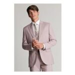 Tailored Fit Hayton Pink Textured Suit – Waistcoat Optional