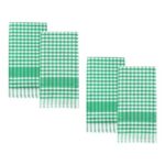 Talking Tables Green Gingham Kitchen Towels 4 Pack 45x45cm