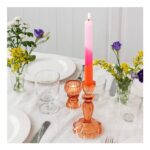 Tall Glass Candle Holder – Orange