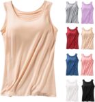 Tank Top with Bra Seamless Cami,Bra Tank Tops for Women UK,Vest Tops