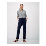 Tapered Viscose-Blend Trousers in Dark Navy
