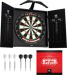 Target Darts Arc Dartboard Lighting System Home Cabinet Set – Includes World Champions Dartboard and 2 Sets of Darts, Black