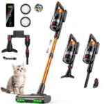 TechRise Cordless Vacuum Cleaner 680W 58KPa, 75-Min, LED Headlight, Anti-Tangle Brush, 8-in-1 Filtration, Voucher Price, TerraGrow-EU / FBA