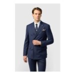 Ted Baker Double Breasted Six Button Striped Slim Fit Suit Jacket