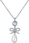 Ted Baker Imogen Icon Charm Heart Bow Pearl Drop Pendant Necklace for Women