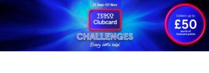 Tesco Clubcard Challenge – Collect up to 5000 extra Clubcard Points on accounts selected (login via link in an earlier email)