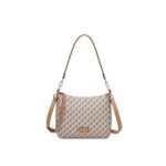 Tessura Monogram PU Leather Top-Handle Hobo Bag