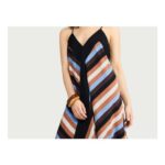 The F&F Edit v Neck Hanky Hem Midi Dress in Multi Black