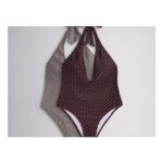 The Set 2 Pack Plunge Swimsuit Brown/Purple
