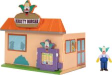 The Simpsons Krusty Burger Playset by Jakks Pacific, Includes 6.35 cm Krusty the Clown Articulated Mini Figurine and Detailed