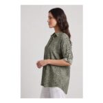 Thea Khaki Print Shirt