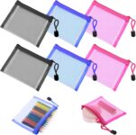 Thinp 6 Pack Small Mesh Zipper Pouch, 13.5x10cm Mini Mesh Bags with Zipper