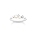 Thomas Sabo Pearl Ring with White Stones Sterling Silver