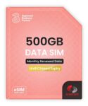 Three 500GB Preloaded 5G Data SIM per month – Loaded Each Month Until April 2028 (Effective Price £1.98pm) with code