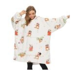 Three Poodle Oversized Sherpa Blanket Hoodie for Adults and Kids