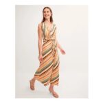 Tola Stripe Jersey Midi Dress Pink