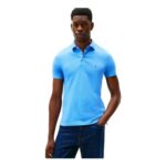 Tommy Hilfiger Mens Short Sleeve Slim Fit Polo Shirt with Button Placket