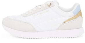 Tommy Hilfiger Womens Essential Sporty Runner Trainers – White Breezy Blue – Size 6.5