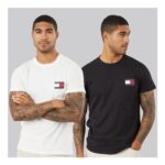 Tommy Jeans Mens Two Pack Slim Fit Essential Flag T-Shirts