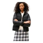 Tommy Jeans Packaway Hooded Puffer Jacket for Women Black 1XL