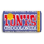 Tonys Chocolonely Dark Milk Pretzel Toffee Chocolate Bar – 180g Belgian Fairtrade Chocolate, Gift, 42% Cocoa, Vegetarian