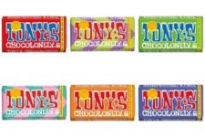 Tonys Chocolonely Milk/ Milk Pecan Caramel Crunch/ Everything Bar/ Milk Caramel Sea Salt/ Dark Almond Sea Salt/ 42% Milk Pretzel Toffee 90g