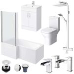 Toreno Square L-Shaped 1700 Complete Bathroom Package Left / Right Hand Option – With Code