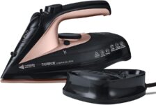 Tower Cordless Steam Iron 2400W, Corded or Cordless Use for Flexible Ironing, 180g Steam Boost, Ceramic Soleplate for Smooth Glide, 360ml Tank, Purple (T22008)