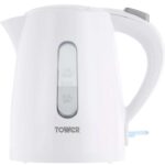 Tower T10029W 1L Jug Kettle with 360 Swivel Base, Quick Boil, 2200W, White