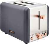 Tower T20036RGG Cavaletto 2-Slice Toaster with Defrost/Reheat, Stainless Steel, 850 W, Grey and Rose Gold
