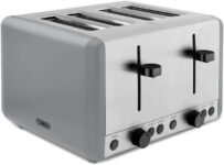 Tower T20086GRY Sera 4 Slice Toaster with 6 Browning Levels 1800W Grey