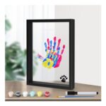 Transparent Family Handprint Photo Frame Kit with 6 Acrylic Paints